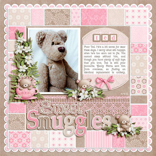 Baby Girl Scrapbook Layout, Baby Scrapbook Pages, 12 by 12 Baby Girl Pages