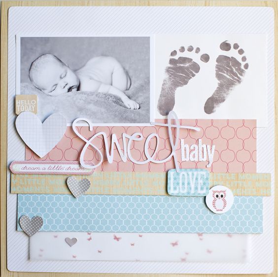 Baby Boy Scrapbook Layouts, Baby Boy Pages, Premade Baby Scrapbook Pages