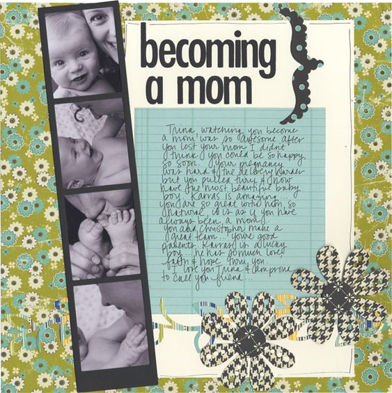 Baby Shower, Baby Girl Themed 2 page Scrapbooking Layout Kit, baby