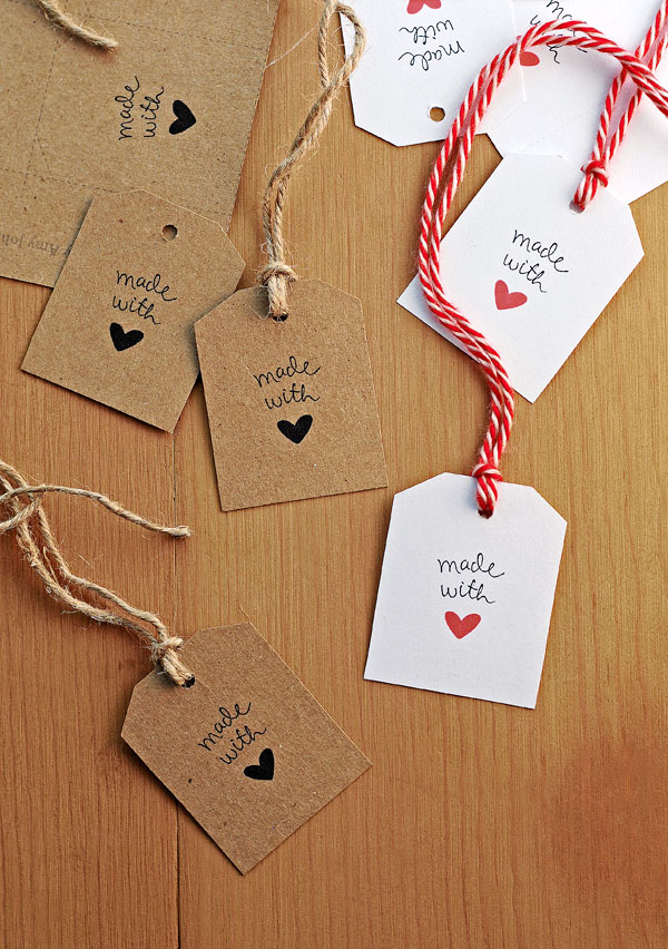 made with love printables:  Handmade gift tags, Handmade tags