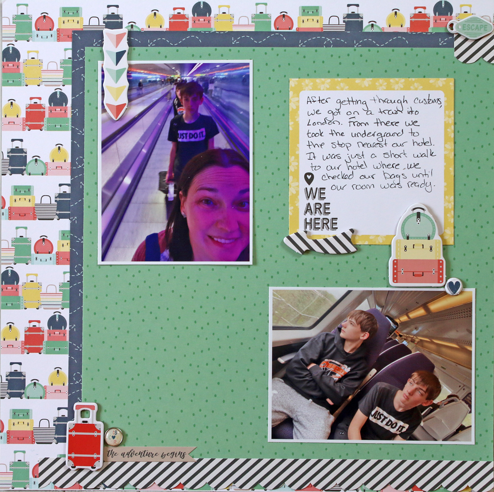 Adventure - All Packed Up, Travel themed 2 page Scrapbooking