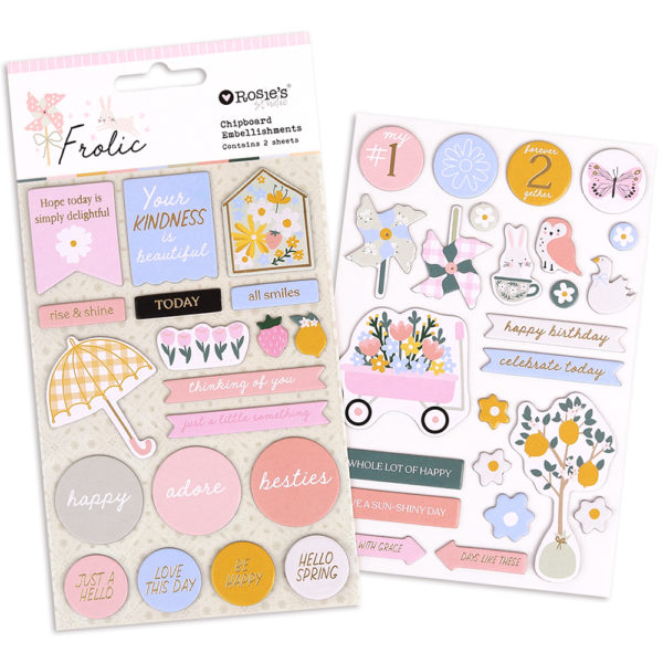 Frolic Chipboard Embellishments 2 sheets