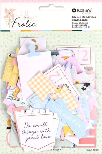 Frolic Diecut Cardstock Ephemera – Sentiments 148pk