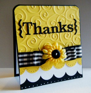 Thank You card of yellow