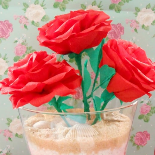 Crepe paper roses