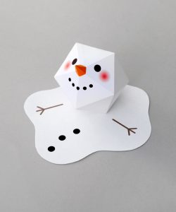 Melting Paper Snowman Kid Craft