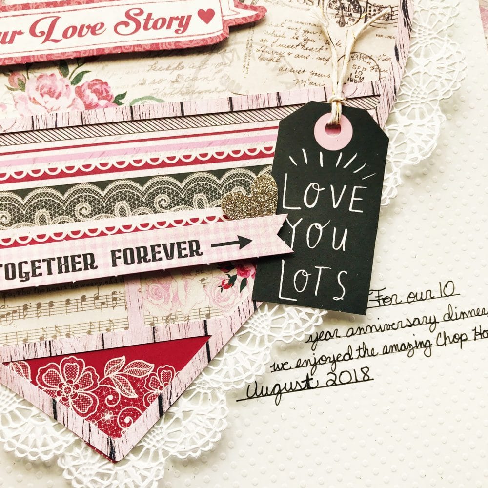 3 Heart Shaped Scrapbook Layouts