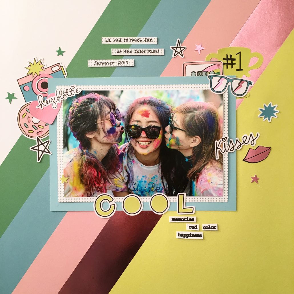 Color Run Scrapbooking Layout