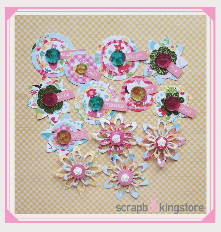 Scrapbook Flower Set Paper Craft Spring Ideas