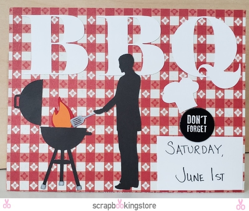 DIY Recipe Themed Cards - BBQ reminder card by Terra using ScrapbookingStore April 2019 monthly kit