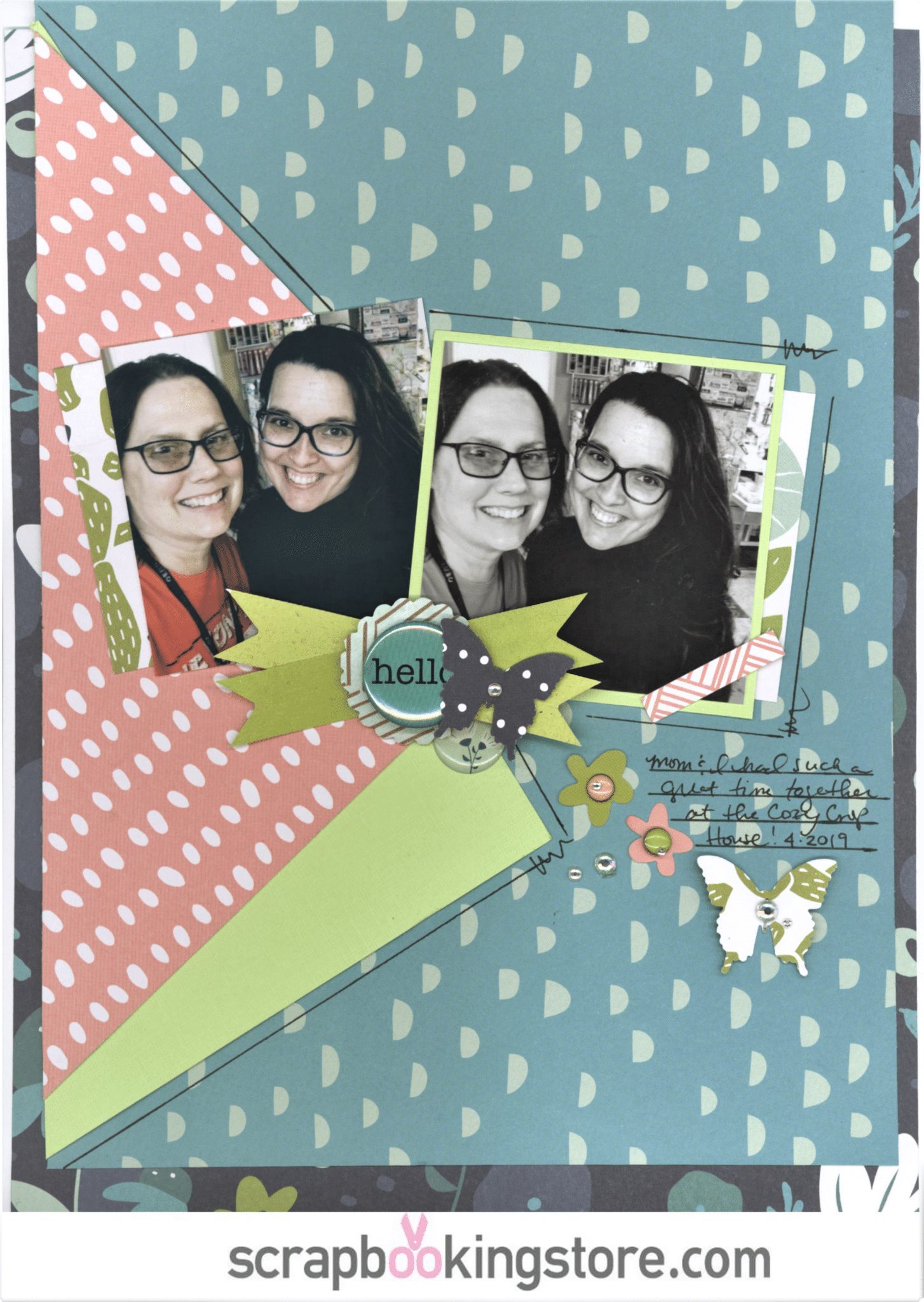 ScrapbookingStore May 2019 kit - Nicole used all crafting materials from our May 2019 monthly kit called "Happy Days" collection by My Mind’s Eye, which also includes Dear Lizzy “Oh Hello” from the Lovely Day collection and Maggie Holmes “Summertime” from the Carousel collection