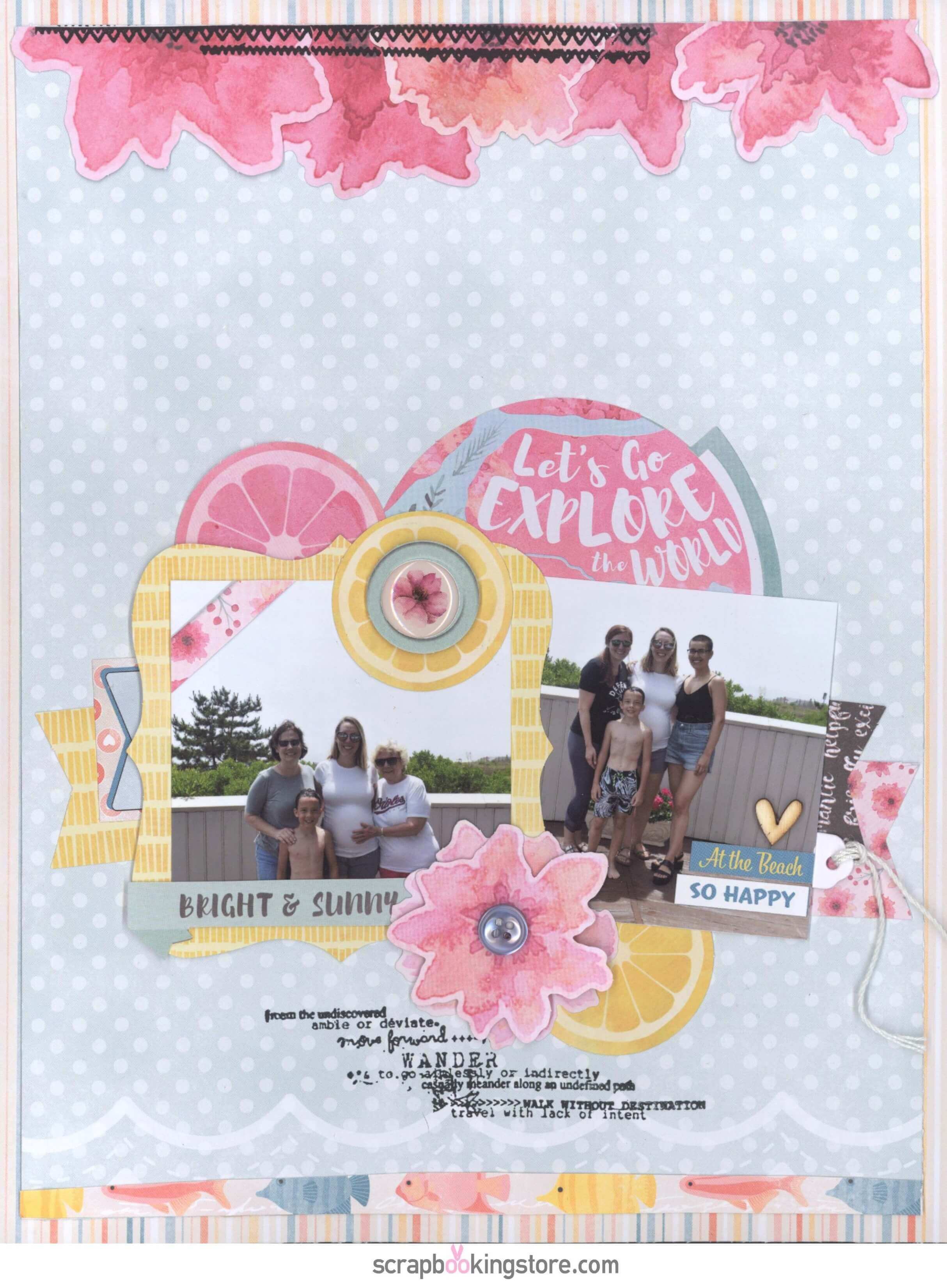 ScrapbookingStore July 2019 kit - Our Design Team members used all crafting materials from our July 2019 monthly kit called "Escape to Paradise"collection by Bo Bunny