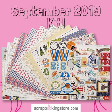 ScrapbookingStore September 2019 kit - Our Design Team members used all crafting materials from our September 2019 monthly kit called "Scholastic" by Authentique