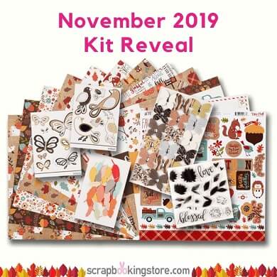 ScrapbookingStore November 2019 monthly kit called Celebrate Autumn by Echo Park.