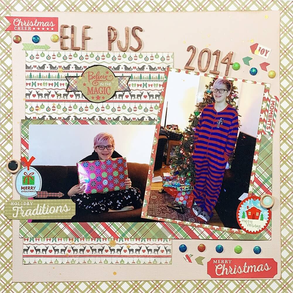 ScrapbookingStore December 2019 kit - Our Design Team members used all crafting materials from our December 2019 monthly kit called Rejoice Collection by Authentique. 6 December Scrapbooking Layouts