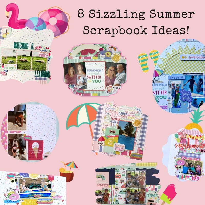 Summer Vibes, 2 Page Summer Scrapbooking Layout Kit DIY, DIY